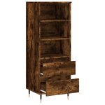 vidaXL Buffet haut Chêne fumé 40x36x110 cm Bois d'ingénierie