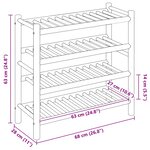 vidaXL Rack à chaussures avec étagère Naturel 68 x 28 x 63 cm Bambou