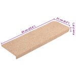 vidaXL Tapis de marches d'escalier 10 Pièces Marron 65x21x4 cm Aiguilleté
