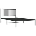 vidaXL Cadre de lit métal sans matelas avec tête de lit noir 107x203cm