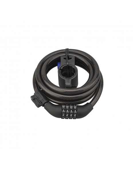 THIRARD - Antivol à combinaison Twisty  4 chiffres  câble acier  vélo  10mmx1.8m  noir - THIRARD