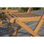 Lot de 2 chaises de jardin pliantes en eucalyptus FSC - 57 x 46,5 x 90 cm