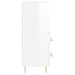 vidaXL Buffet Blanc brillant 34 5x34x90 cm Bois d'ingénierie