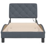 vidaXL Cadre de lit avec lumière LED gris foncé 90x190 cm velours