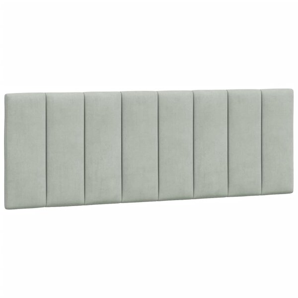 vidaXL Coussin de tête de lit Hanko gris clair 120 cm velours