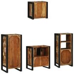 vidaXL Ensemble de mobilier de salle de bain avec étagère 4 Pièces