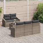 vidaXL Ensemble de canapé de jardin Manuel 6 Pièces Gris 55 x 55 x 37 cm