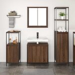 vidaXL Ensemble de meubles de salle de bain en 3 pièces en bois d'ingénierie chêne brun