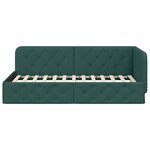 vidaXL Cadre de lit d'angle Vert foncé 90 x 190 cm tissu