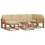 vidaXL Ensemble de canapés d'extérieur 7 Pièces Naturel et Beige