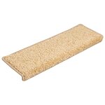 vidaXL Tapis d'escalier 30 pièces 65 x 21 x 4 cm Crème Bord rectangulaire