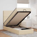 vidaXL Lit ottoman avec matelas crème 90x200 cm tissu