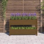 vidaXL Jardinière Marron miel 112x25x66 cm Bois massif de pin