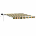 vidaXL Auvent Rétractable Vert et jaune 300 x 250 cm Tissu et acier