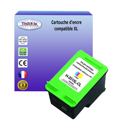 Cartouche compatible avec HP PhotoSmart C4200, C4210, C4235, C4240 remplace HP 351XL - Couleur - 18ml -T3AZUR