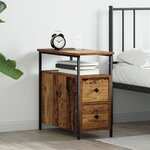 vidaXL Cabinet de chevet avec tiroir 2 Pièces Bois ancien 30 x 60 x 60 cm