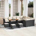 vidaXL Ensemble de canapé de jardin 13 Pièces Noir polyrotin