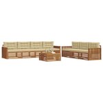 vidaXL Ensemble de canapés d'extérieur 8 Pièces Naturel et Beige
