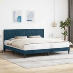 vidaXL Cadre de lit avec tête de lit Bleu 180 x 200 cm Velours