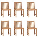 vidaXL Chaises de jardin 6 Pièces avec coussins Bois de teck massif