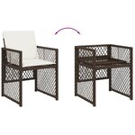 vidaXL Ensemble à manger de jardin et coussins 9 Pièces marron poly rotin