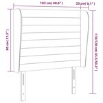 vidaXL Tête de lit avec oreilles Taupe 103x23x118/128 cm Tissu