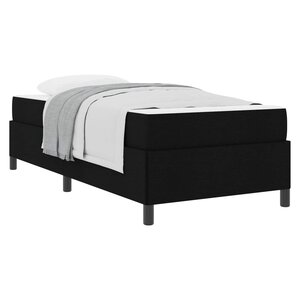 vidaXL Lit à ressorts avec matelas Noir 90 x 190 cm tissu