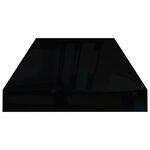 vidaXL Étagère murale flottante 2 Pièces Noir brillant 60x23 5x3 8 cm MDF