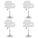 vidaXL Chaises pivotantes à manger lot de 4 Blanc Similicuir