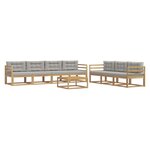 vidaXL Ensemble de canapés d'extérieur 7 Pièces Blanc et gris clair