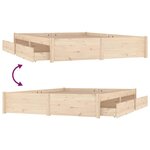 vidaXL Cadre de lit avec tiroirs 140x190 cm Double