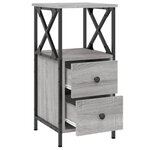 vidaXL Tables de chevet 2 Pièces sonoma gris 34x35 5x70cm bois ingénierie