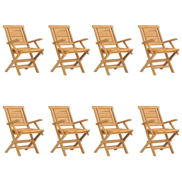 vidaXL Chaises de jardin pliantes lot de 8 56x63x90cm bois massif teck