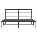 vidaXL Cadre de lit métal sans matelas et tête de lit noir 160x200 cm