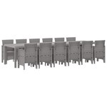 vidaXL Ensemble de salle à manger pour jardin 13 Pièces Gris clair