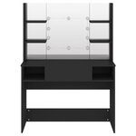 vidaXL Table de maquillage avec éclairage LED 100x40x135 cm MDF Noir