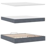 VidaXL Cadre de lit ottoman avec matelas gris foncé 180x200 cm velours