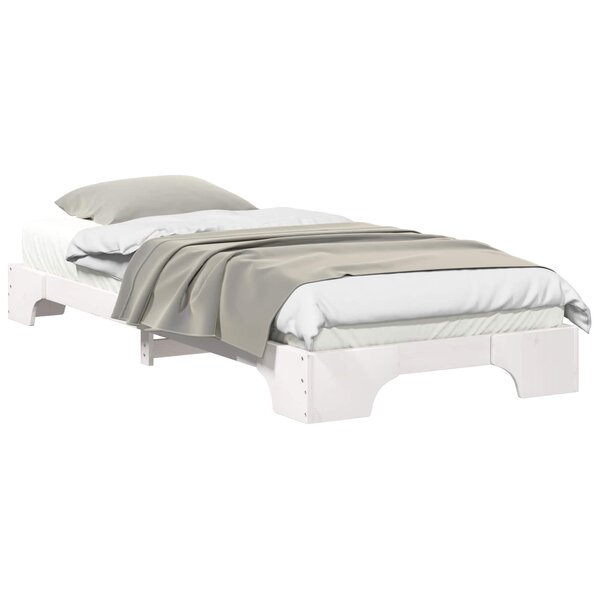 vidaXL Cadre de lit Blanc 90 x 210 cm Pin massif