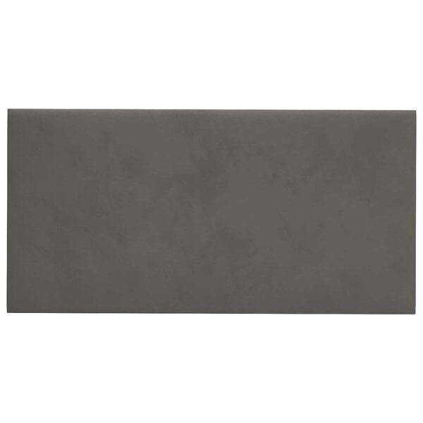 vidaXL Tête de lit murale 12 Pièces Gris foncé Velours
