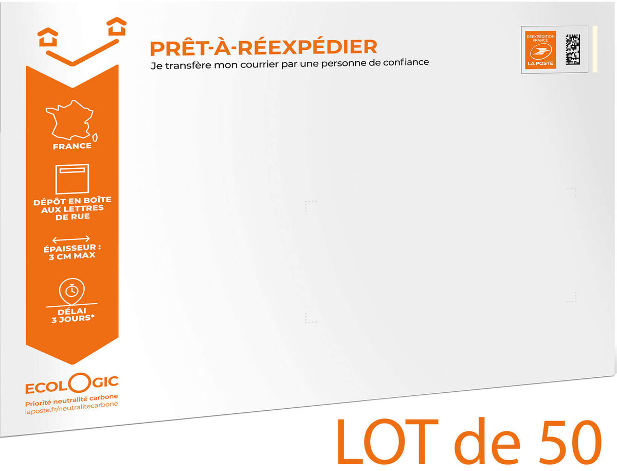 Enveloppe de réexpédition - Format : 160x 230 mm - Lot de 50 - La