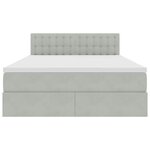 vidaXL Lit de Rangement avec matelas Gris clair 140 x 200 cm Velours