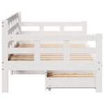 vidaXL Lit de jour et tiroirs sans matelas blanc 90x190 cm bois massif
