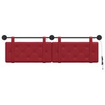 vidaXL Tête de lit suspendue Avec lumière LED Bordeaux Simili cuir