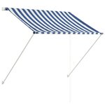vidaXL Auvent rétractable 150x150 cm Bleu et blanc