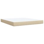 vidaXL Sommier à lattes de lit avec matelas Crème 180x200 cm Tissu