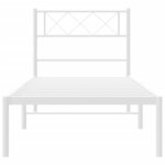 vidaXL Cadre de lit métal avec tête de lit blanc 100x190 cm