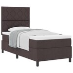 vidaXL Lit à ressorts avec matelas Marron foncé 100 x 200 cm tissu