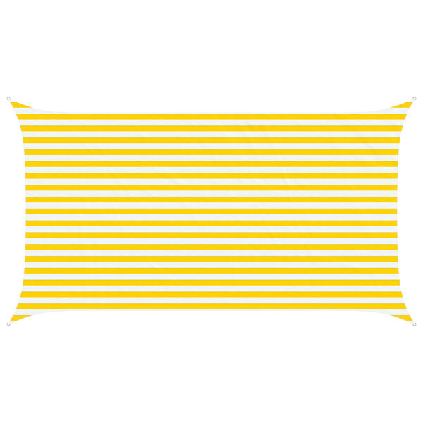vidaXL Voile d'ombre Jaune et blanc 2 5 x 4 5 m 100   polyester Oxford