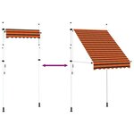vidaXL Auvent manuel rétractable 150 cm Orange et marron