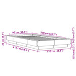 vidaXL Cadre de lit sans matelas gris béton 90x200 cm